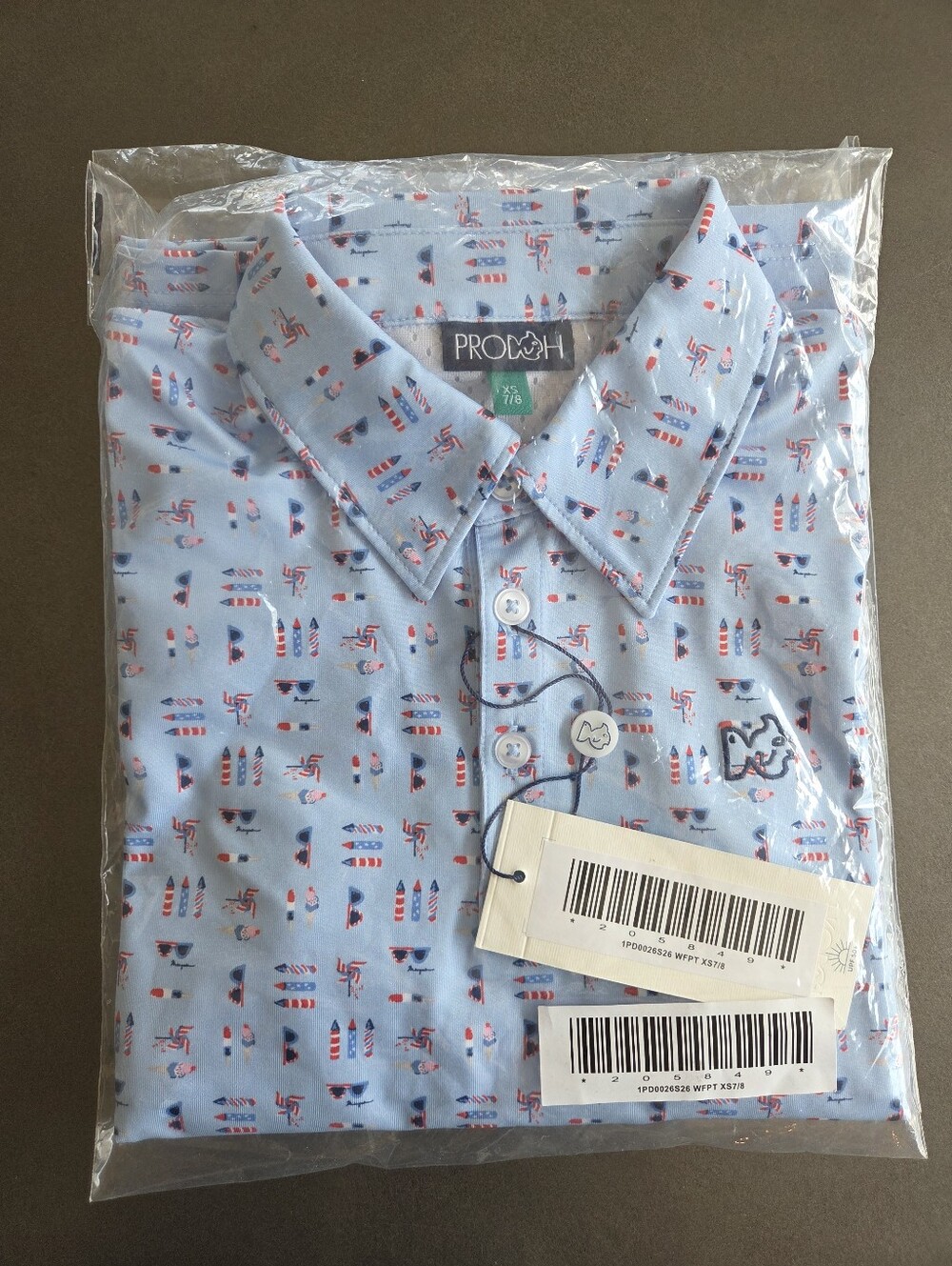 Prodoh Boys Short Sleeve Pro Performance Polo Size XS 7/8 NWT